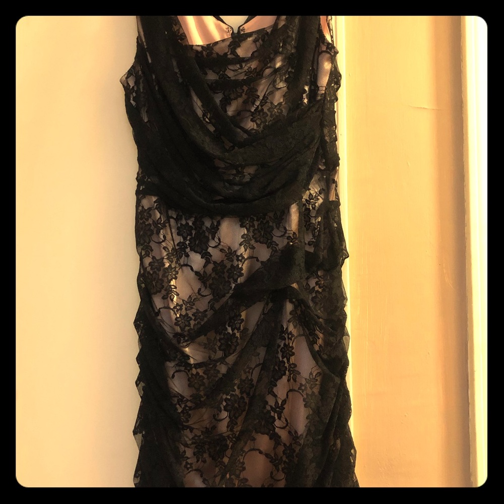 Black And pale pink lace dress size 4